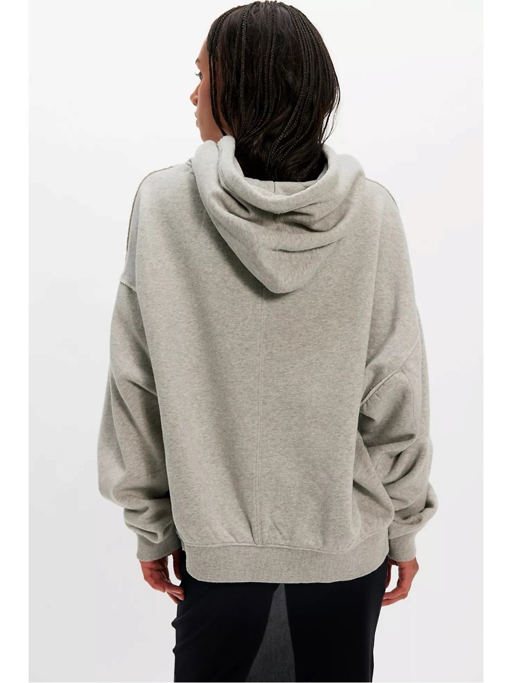 Free People Oversized Of A Feather Hoodie Sweatshirt Heather Gray Size Large NWT - Picture 13 of 13